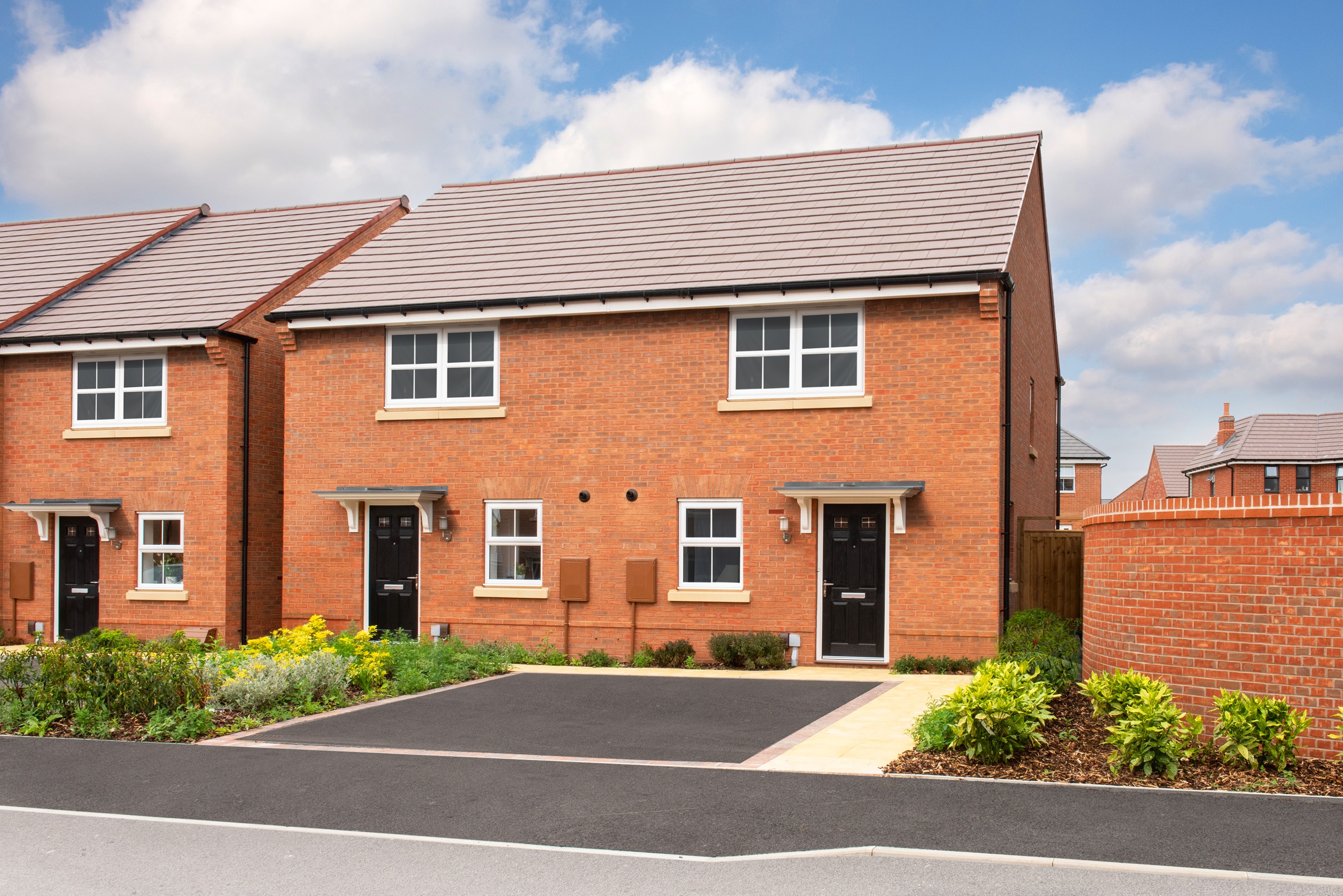 outside view of a semi detached two bedroom house